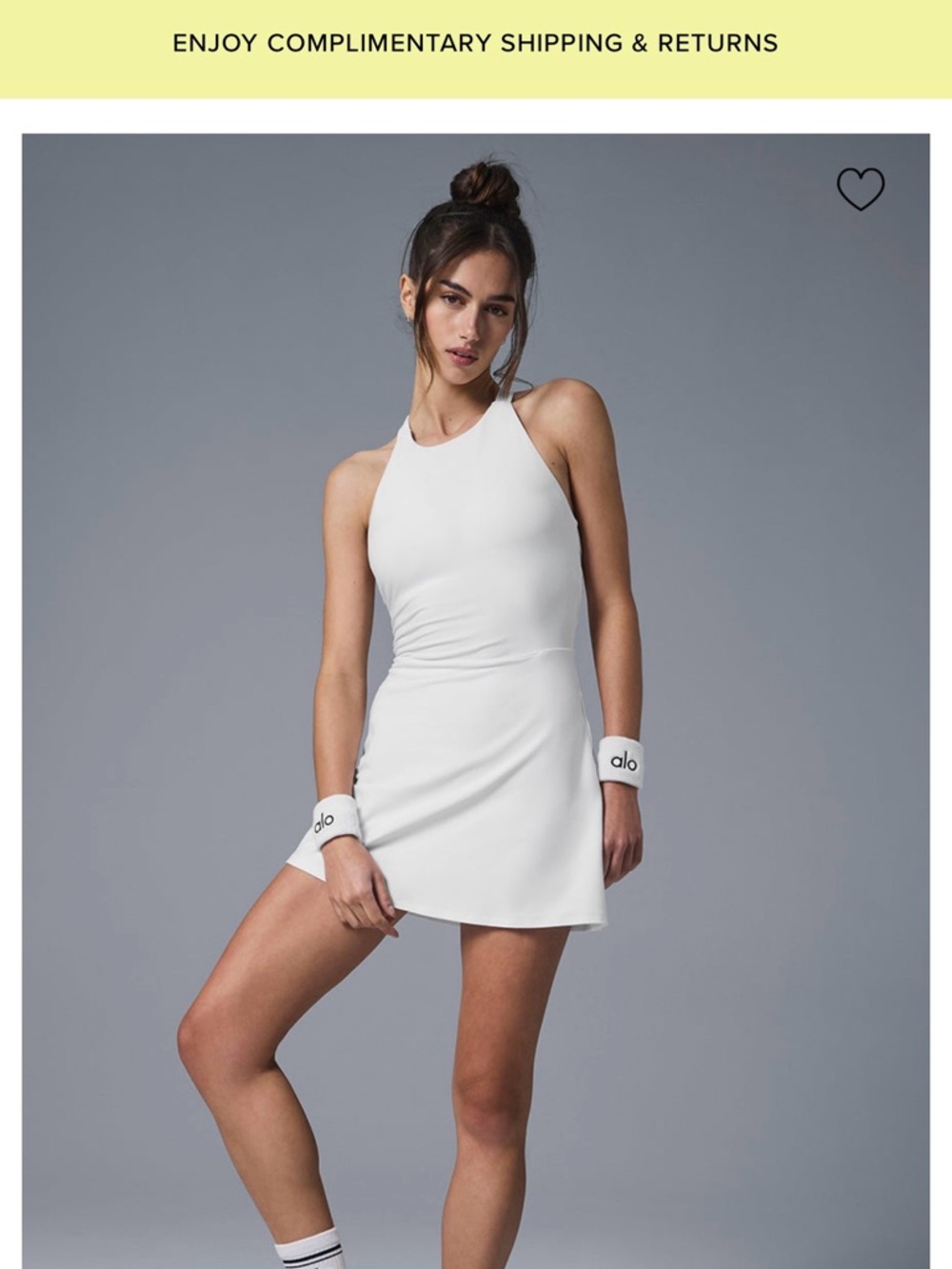 ALO Yoga White Racerback Mini Dress